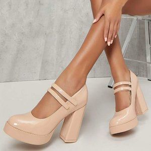 chunky heel mary jane platform